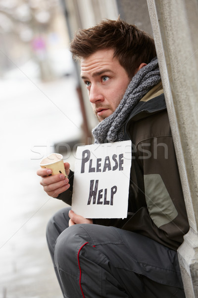 Homeless Young Man Begging In Street Stock photo © monkey_business