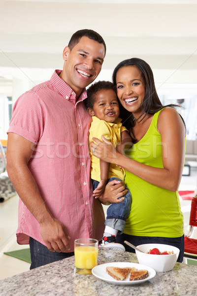 Family Having Breakfast In Kitchen Together Stock photo © monkey_business