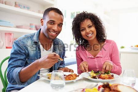 中東 情侶 享受 餐 一起 家庭 商業照片 © monkey_business