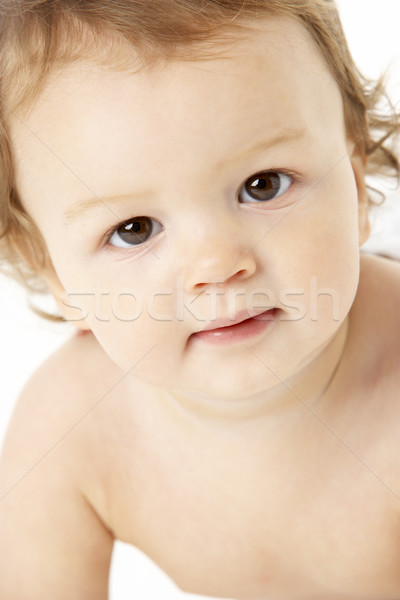 Közelkép stúdió portré baba fiú arc Stock fotó © monkey_business