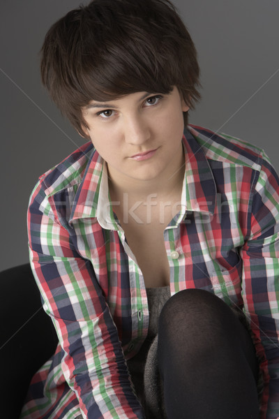 Stock photo: Close Up Studio Portrait Of Teenage Girl