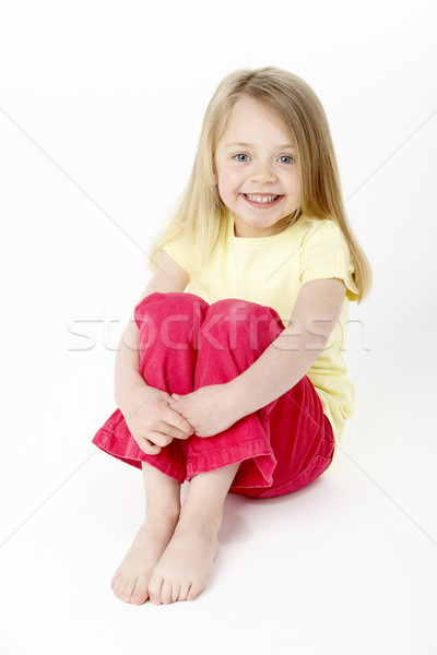 [[stock_photo]]: Jeune · fille · séance · studio · enfants · heureux · enfant