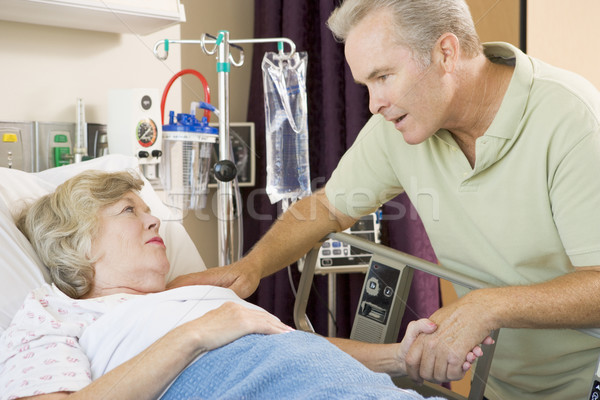 Middle Aged Man Visiting His Mother In Hospital Stock photo © monkey_business