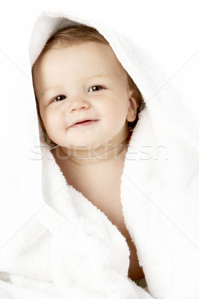 Studio portret baby jongen handdoek gezicht Stockfoto © monkey_business