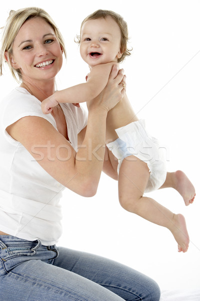 工作室 肖像 母親 年輕 嬰兒 男孩 商業照片 © monkey_business