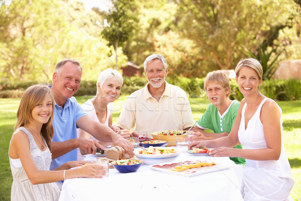 Extended Family Enjoying Meal In Garden Stock photo © monkey_business