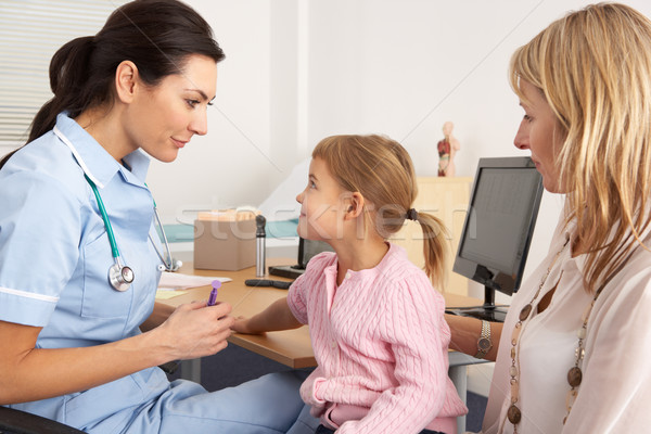 British nurse about to inject young child Stock photo © monkey_business