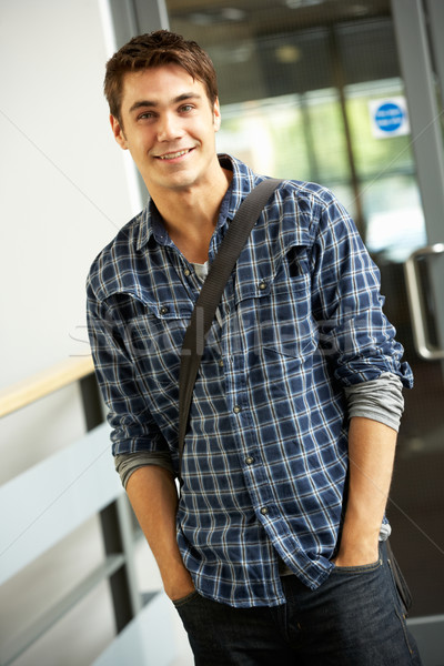 [[stock_photo]]: étudiant · collège · homme · livres · éducation