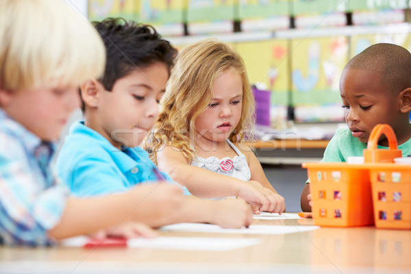 Group Of Elementary Age Children In Art Class Stock photo © monkey_business