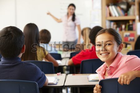 Portrait Of Male Pupil Studying At Desk In Classroom Stock photo © monkey_business