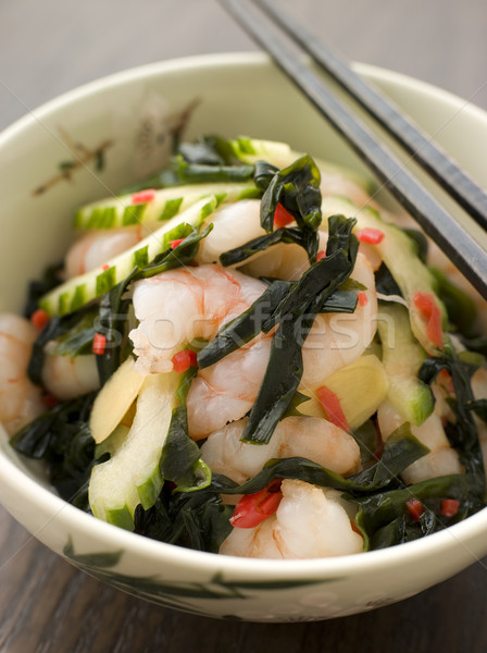 Tiger Prawn Wakame and Cucumber Salad with Ginger Stock photo © monkey_business