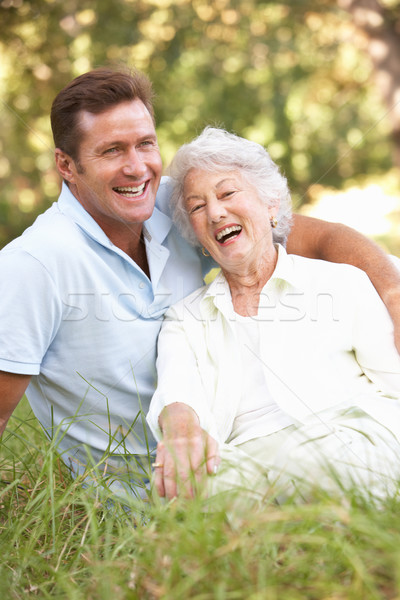 Senior Woman With Adult Son In Garden Stock photo © monkey_business