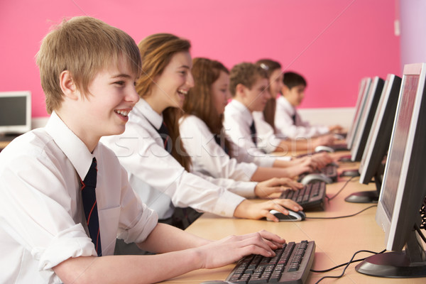 Studenten klasse computers klas meisje Stockfoto © monkey_business