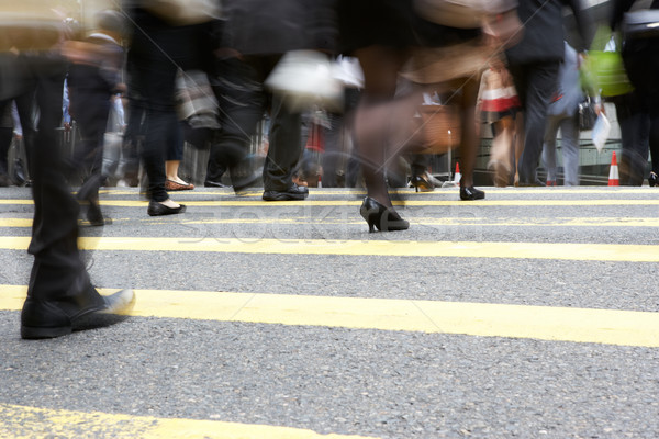 Close Up Of Commuters Feet Crossing Busy Hong Kong Street Stock photo © monkey_business