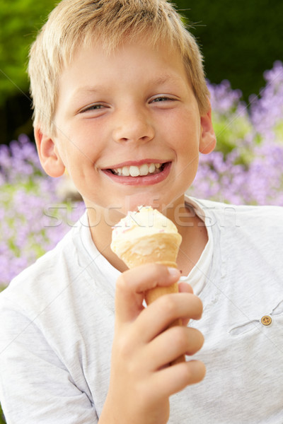 Young Boy Eating Ice Cream Outdoors Stock photo © monkey_business