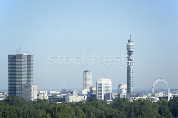 Cityscape With The BT Tower And Millennium Wheel, London, Englan Stock photo © monkey_business