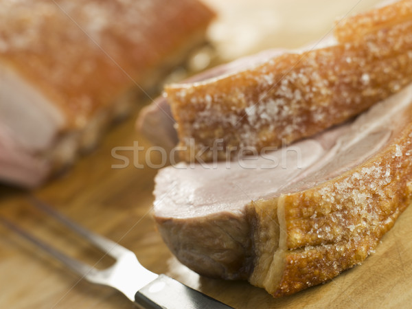 Stock foto: Lende · Schweinefleisch · knusprig · Abendessen · Fleisch · Haut