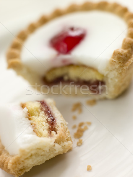 Bite of a Cherry Bakewell Tart Stock photo © monkey_business