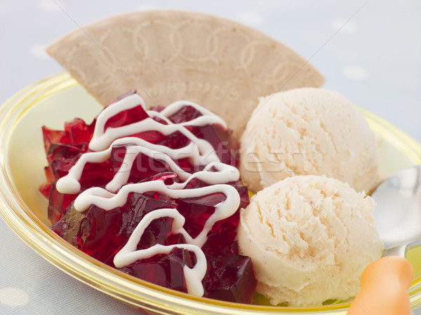 Jelly and Ice Cream with a Wafer and Cream Stock photo © monkey_business