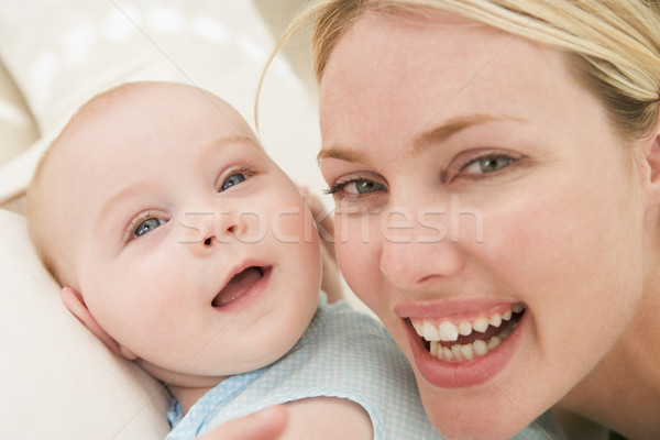 Anya baba bent mosolyog portré együtt Stock fotó © monkey_business