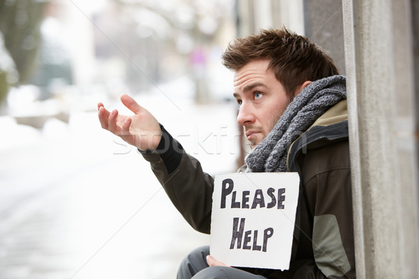 Homeless Young Man Begging In Street Stock photo © monkey_business