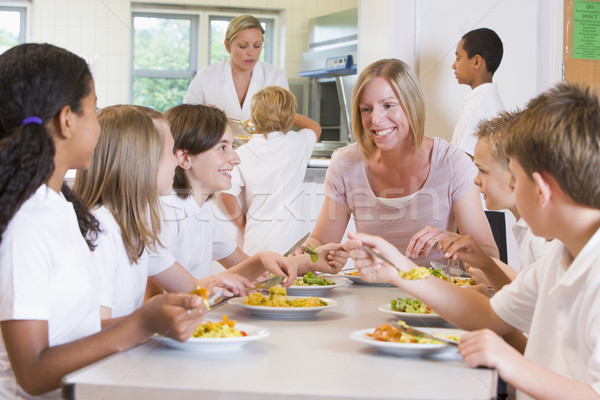 [[stock_photo]]: Enseignants · déjeuner · école · café