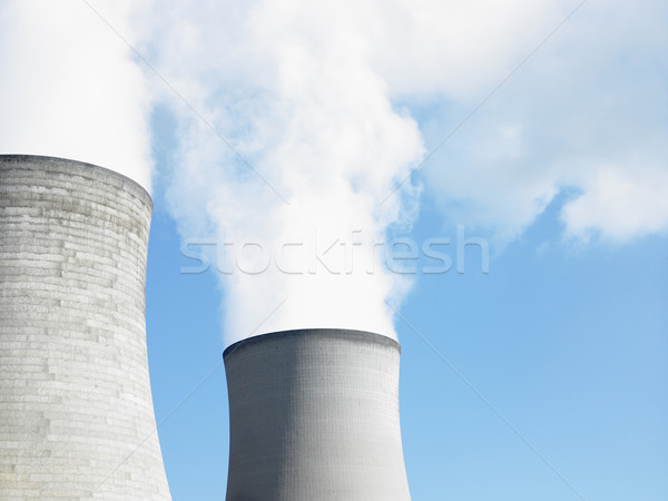 Rauch Industrieanlage Energie blauer Himmel Verschmutzung Farbe Stock foto © monkey_business