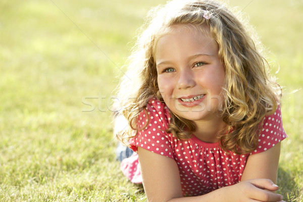 Stockfoto: Portret · jong · meisje · platteland · meisje · glimlach · kinderen