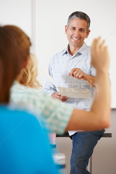 Classe estudantes mulheres feliz trabalhar Foto stock © monkey_business