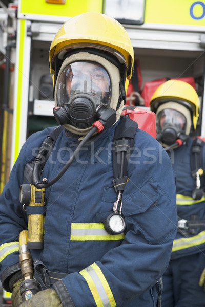 Feuerwehrleute Schutzkleidung Männer Porträt Farbe Notfall Stock foto © monkey_business