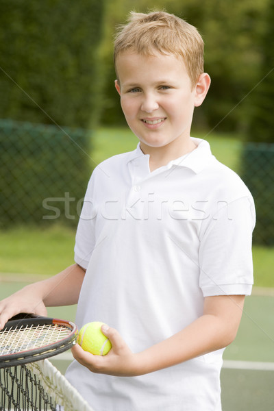 Tenis kortu gülen çocuklar spor Stok fotoğraf © monkey_business