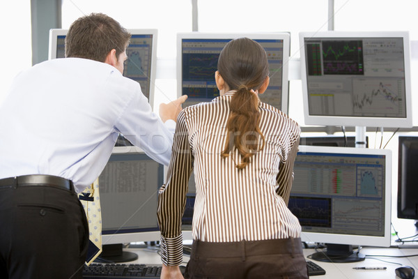 股票 計算機 辦公室 監測 工作的 屏幕 商業照片 © monkey_business