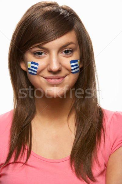 Jeunes Homme sport fan pavillon peint [[stock_photo]] © monkey_business