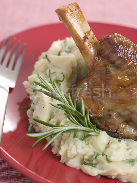 Slow Roasted Shank of Spring Lamb with Champ Stock photo © monkey_business