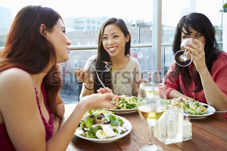 商業照片: 兩個女人 · 享受 · 餐 · 一起 · 女子 · 家庭