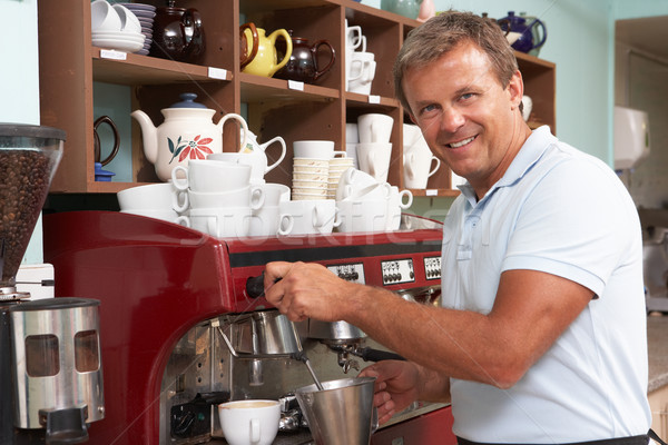 Man Making Coffee In Caf Stock photo © monkey_business