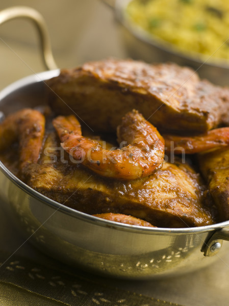 Peces curry vegetales arroz tazón entremés Foto stock © monkey_business
