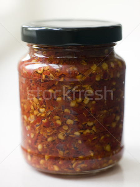 Jar Of Crushed Chillies Stock photo © monkey_business