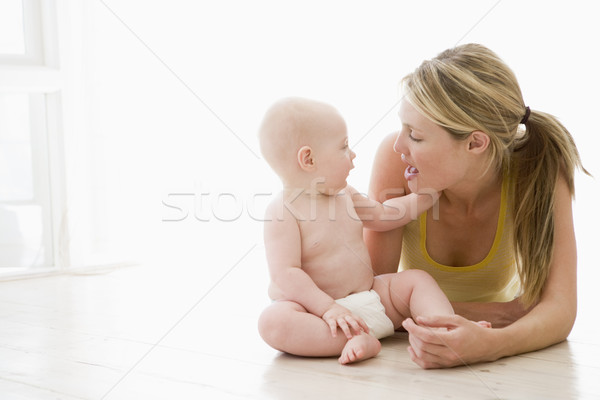 Anya baba bent portré mosolyog együtt Stock fotó © monkey_business