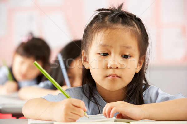 Group Of Students Working At Desks In Chinese School Classroom Stock photo © monkey_business