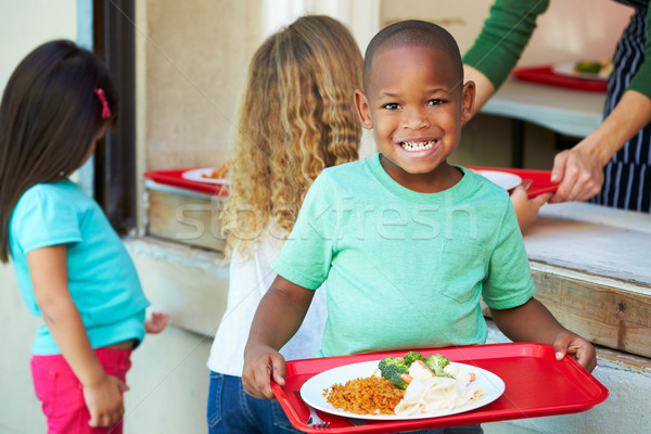 Elementary Pupils Collecting Healthy Lunch In Cafeteria Stock photo © monkey_business