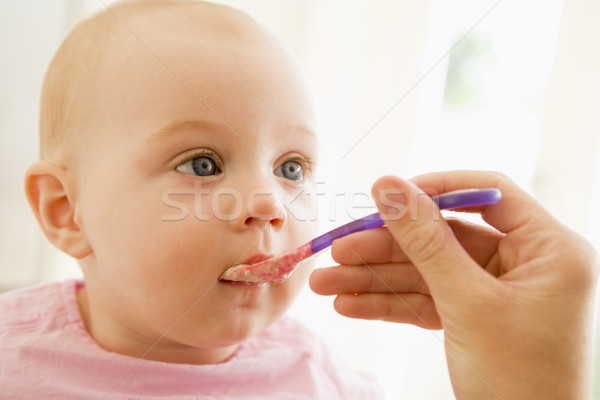 Mother feeding baby food to baby Stock photo © monkey_business