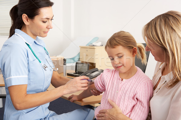 British nurse giving injection to young child Stock photo © monkey_business
