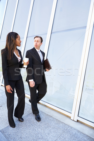 Foto stock: Café · fora · escritório · negócio · mulher