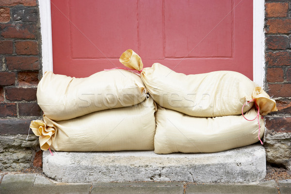Sandbags Stacked In A Doorway In Preparation For Flooding Stock photo © monkey_business