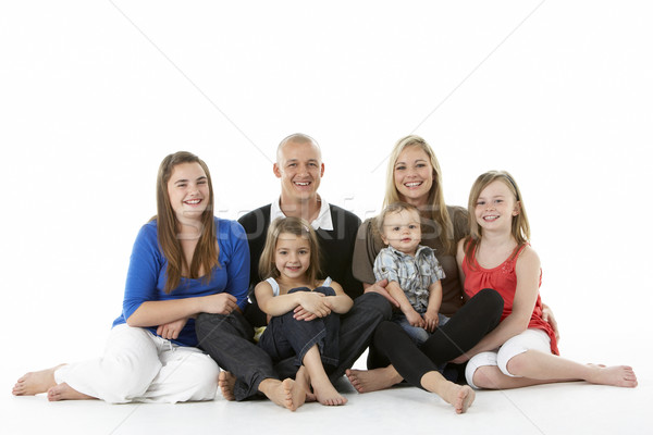 [[stock_photo]]: Coup · famille · groupe · séance · studio