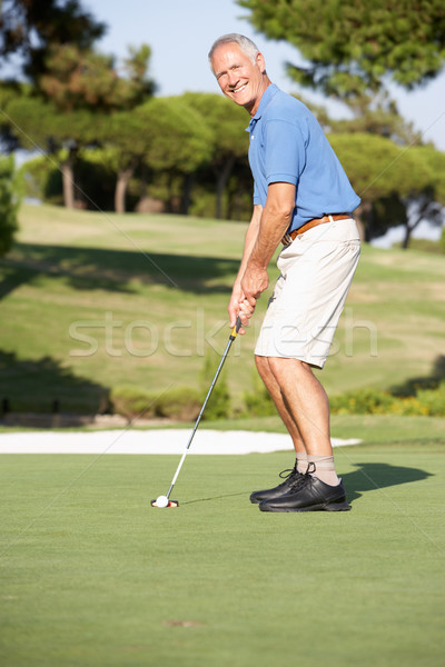 Senior mannelijke golfer golfbaan groene man Stockfoto © monkey_business