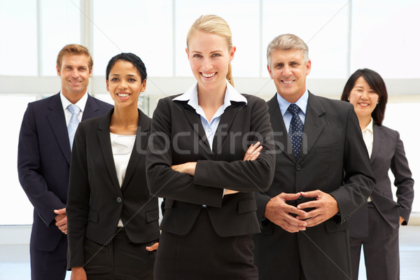 Geschäftsleute Büro Frauen glücklich Männer Rennen Stock foto © monkey_business