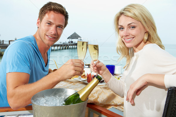 Couple Enjoying Meal In Seafront Restaurant Stock photo © monkey_business