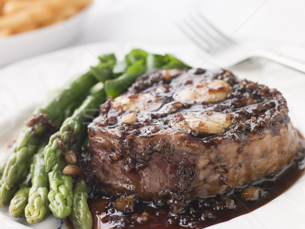 Filé marhahús spárga étterem vacsora főzés Stock fotó © monkey_business